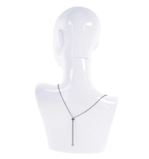 Back view of the Ex's & Oh's body chain showing the lariat-style tail
