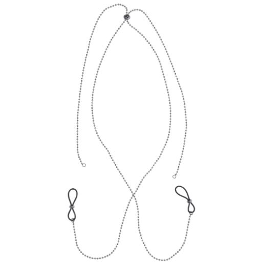 Outline of the Ex's & Oh's body chain with its two nipple tie loops