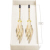 Couture Clips Golden Harvest gold nipple clamps with cascading leaf charms in their display tray
