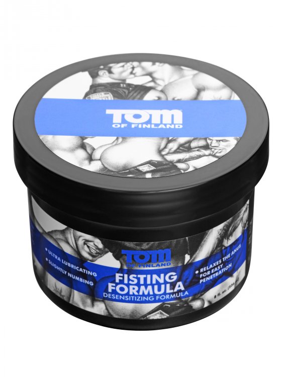 Tom of Finland Fisting Formula 8 oz jar with blue label