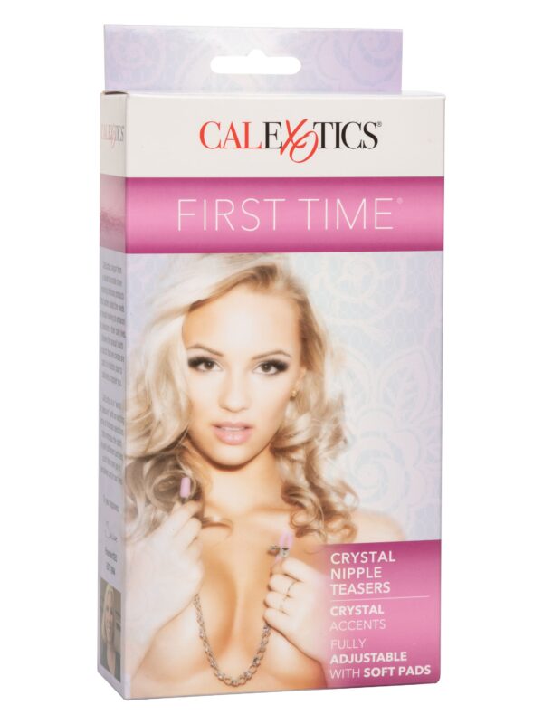 Front of the retail box for the pink crystal nipple teasers