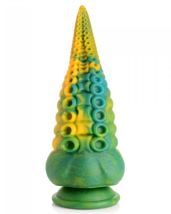 Creature Cocks Monstropus octopus tentacle dildo in marbled green, yellow and blue
