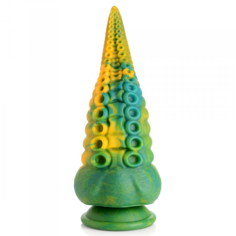 Creature Cocks Monstropus octopus tentacle dildo in marbled green, yellow and blue