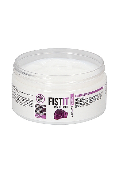 Fist It Anal Relaxer 300ml jar with purple fist label
