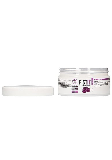 Fist It Anal Relaxer 300ml jar with the lid beside it