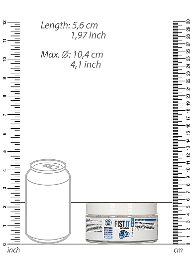 Fist It Extra Thick 300ml jar size against a ruler