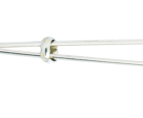 Blue beaded tweezer clit clamp shown flat with its sliding adjustment ring