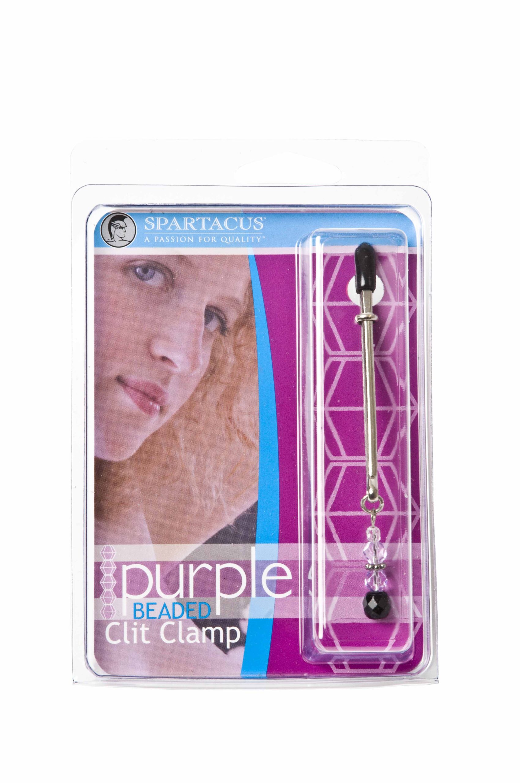 Older retail pack for the purple tweezer clit clamp