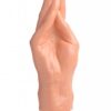 Master Series The Stuffer realistic flesh-tone hand dildo standing on its suction base