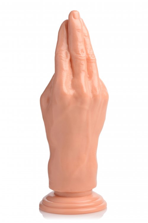 The Stuffer hand dildo from the back, showing knuckles and molded nails