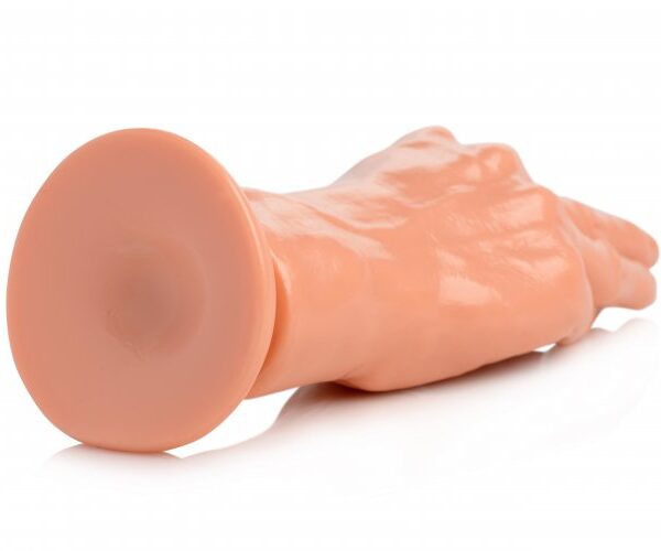 The Stuffer fisting dildo lying flat with its flared suction-cup base