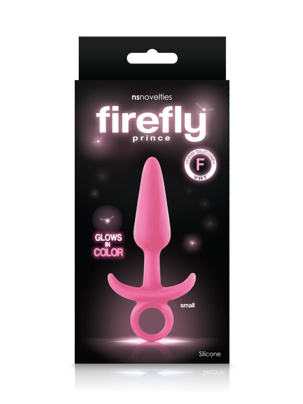 Firefly Prince small glow in the dark butt plug in its retail box