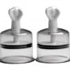 Size Matters XL nipple suckers - two wide clear twist breast suckers