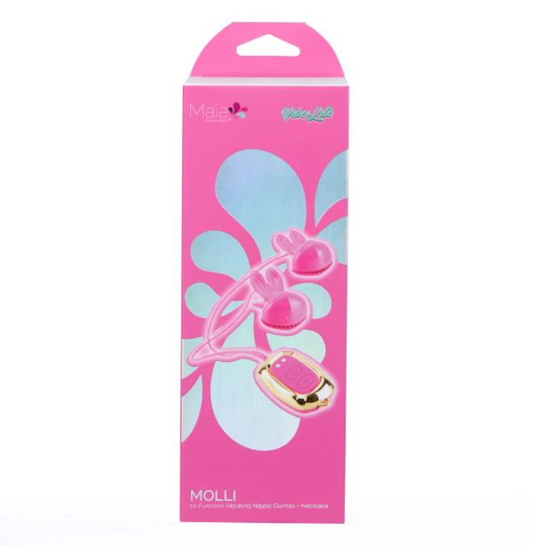Molli vibrating nipple clamps retail box