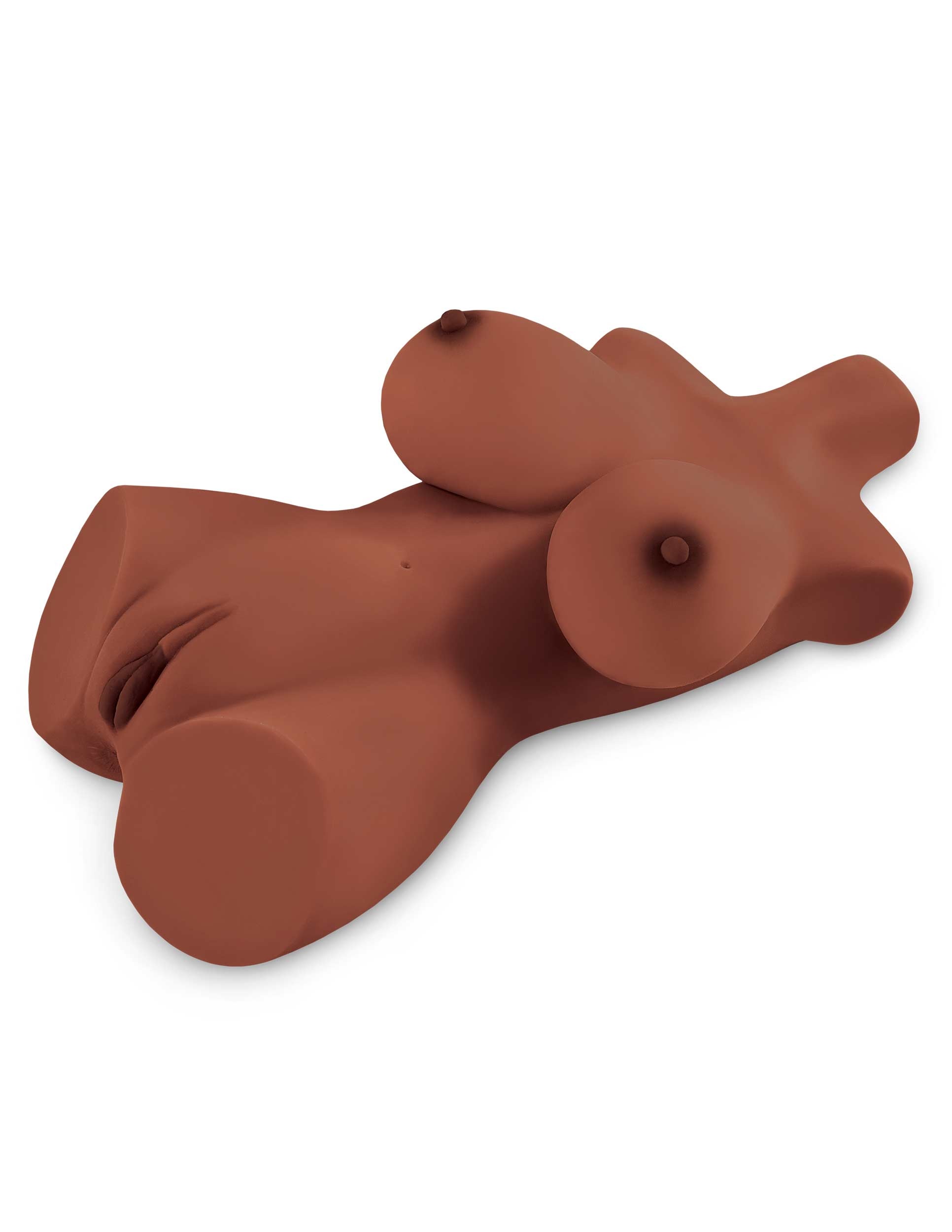 Brown Perfect 10 torso lying on its back showing breasts and vaginal opening