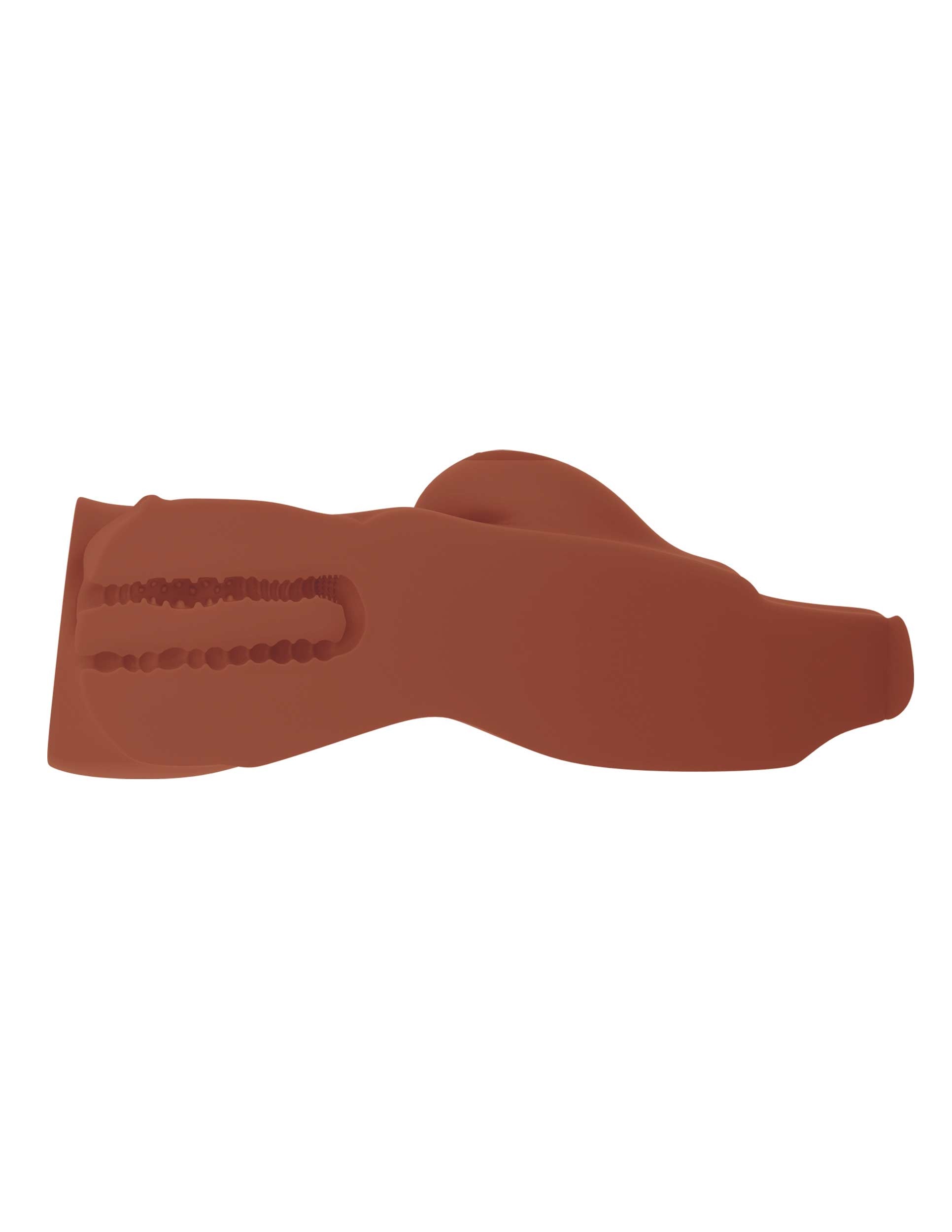 Cutaway of the brown Perfect 10 torso showing the internal tunnel texture