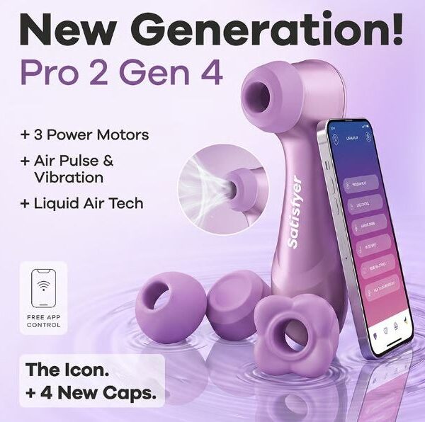 Satisfyer Pro 2 Generation 4 new features - three motors and four caps