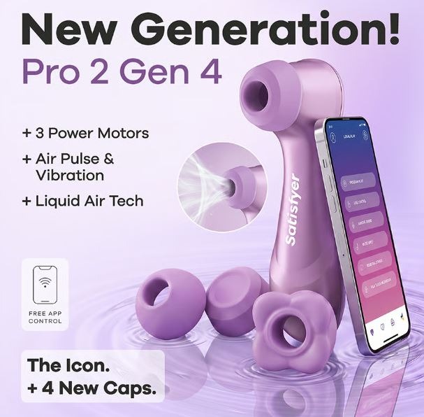 Satisfyer Pro 2 Generation 4 new features - three motors and four caps