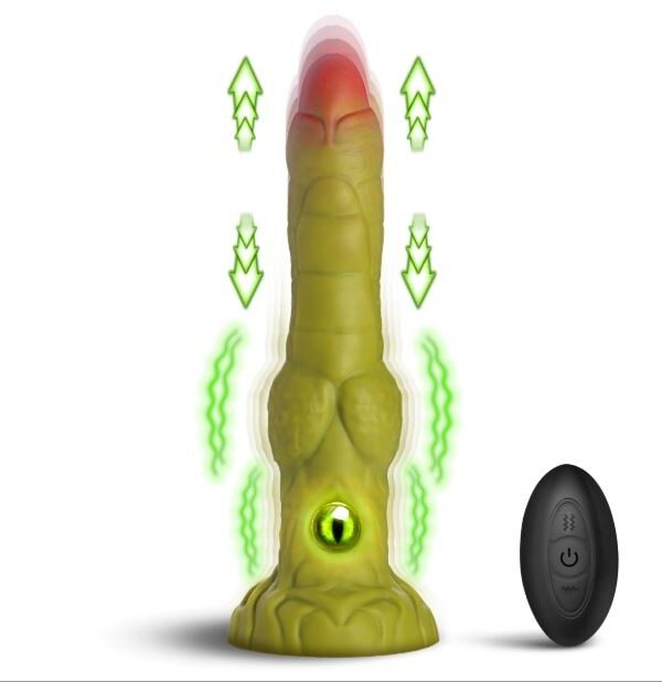 Creature Cocks Eyegor thrusting dildo with its glowing green eye and wireless remote