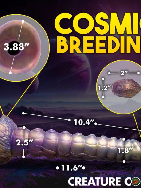 Deep Invader size chart showing 11.6" length, 10.4" insertable, 2.5" width, 3.88" base and 2" eggs