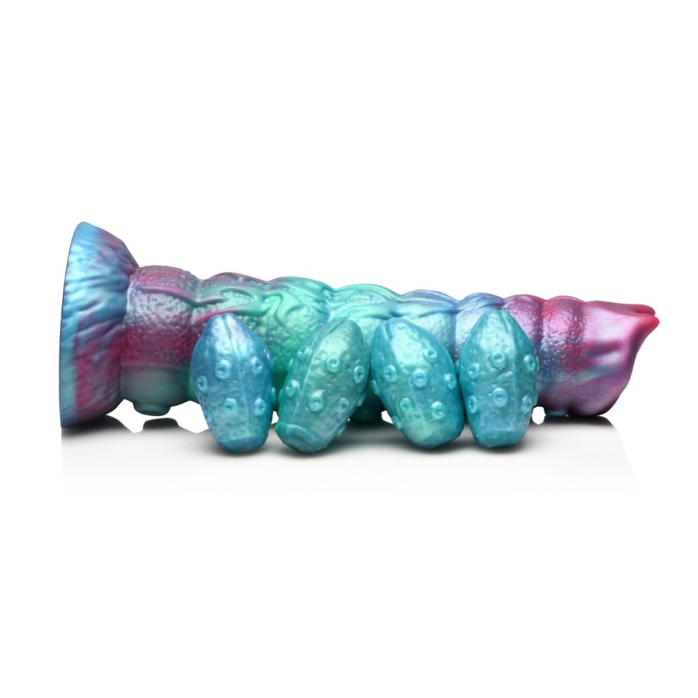Side view of the Galactic Breeder showing its segmented shaft and the eggs beside it