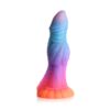 Creature Cocks Galactic Cock alien dildo standing upright in pink, purple and blue glitter silicone