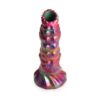 Creature Cocks Larva ovipositor dildo standing upright in iridescent pink, green and purple silicone