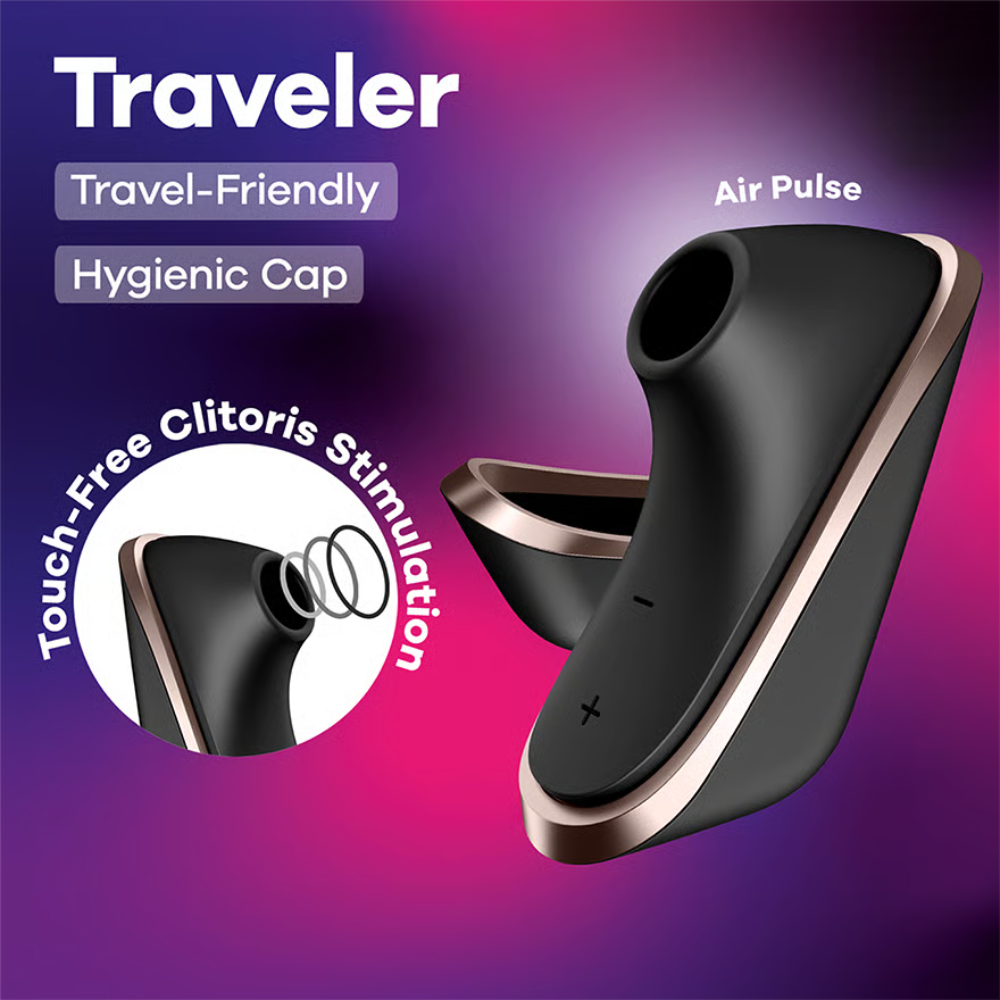 Satisfyer Traveler travel-friendly air-pulse stimulator with magnetic cap