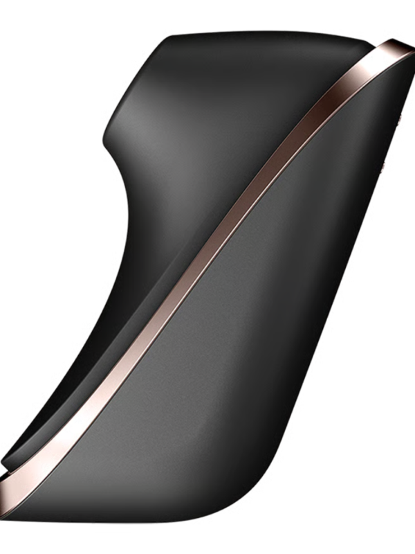 Satisfyer Traveler black air-pulse clitoral stimulator, side view