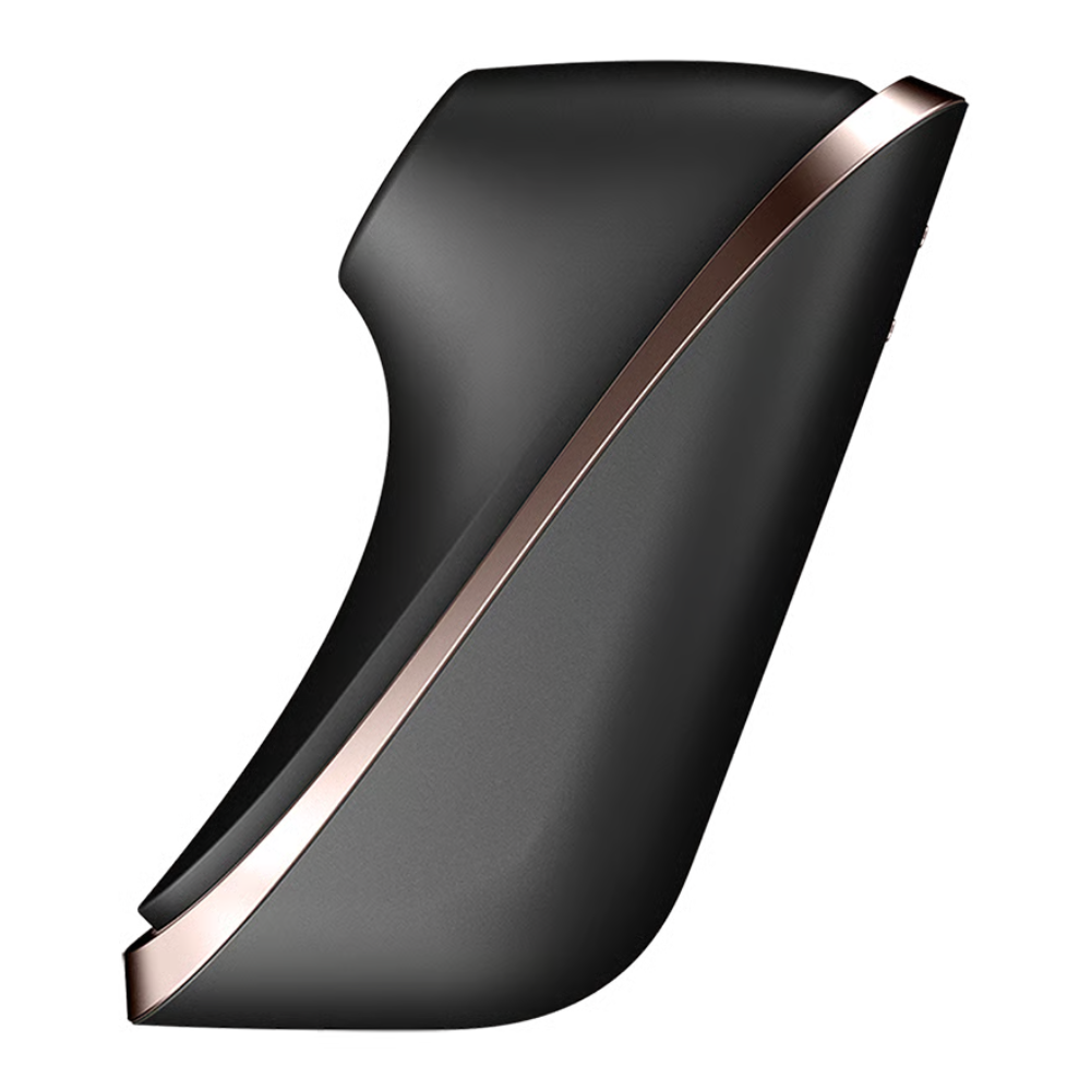 Satisfyer Traveler black air-pulse clitoral stimulator, side view