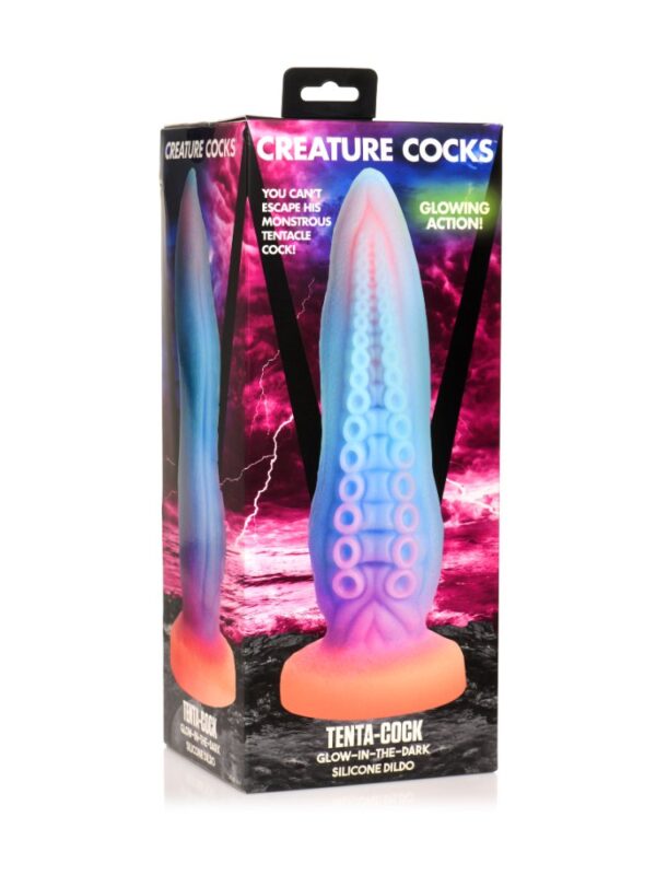 Angled view of the Tenta-Cock retail box