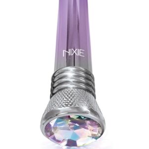 Close-up of the jewel-inlaid push button on the Nixie Jewel Ombre G-spot vibrator