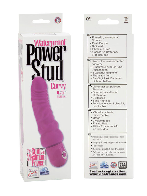 Waterproof Power Stud Curvy Dong Vibrator
