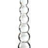 Full length of the Icicles #02 clear glass anal bead wand