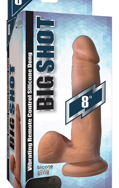 Big Shot Vibrating Remote Control Silicone Dong W/ Balls Vanilla