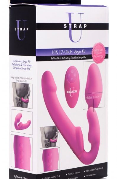 Strap U 10x Evoke Ergo-fit Inflatable & Vibrating Strapless Strap-on box