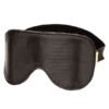 Boundless Blackout Eye Mask in black textured vegan leather with wide elastic strap