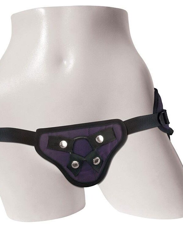 Purple Lush Strap On Harness dual view
