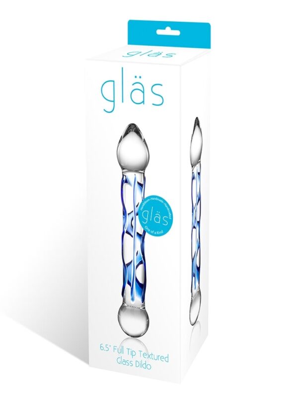Glas 6.5 Full Tip Textured Glass Dildo "