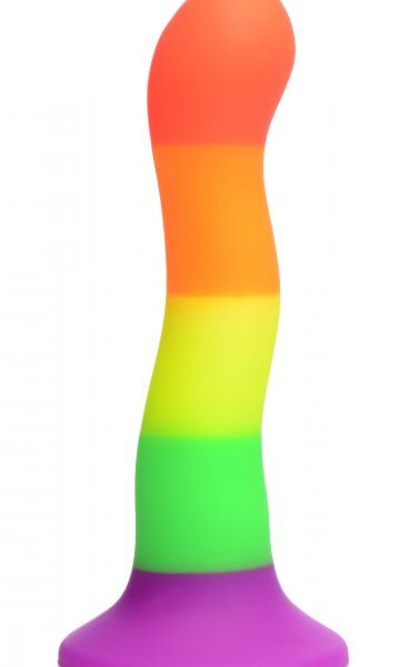 Strap U Proud Rainbow Silicone Dildo W/ Harness 3