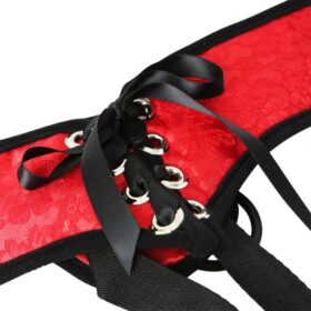 Red Lace Corsette Strap On Harness box