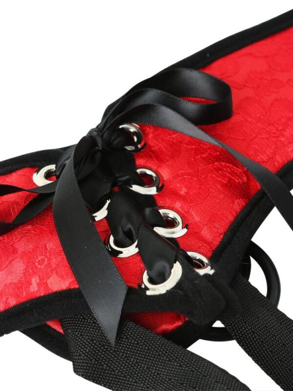 Red Lace Corsette Strap On Harness box