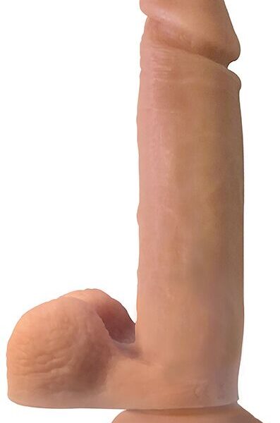 Big Shot Vibrating Remote Control Silicone Dong W/ Balls Vanilla