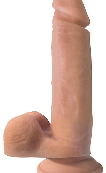 Big Shot Vibrating Remote Control Silicone Dong W/ Balls Vanilla