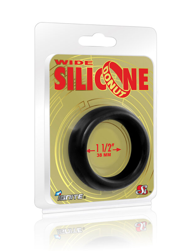 Wide Silicone Donut Black 1.5in