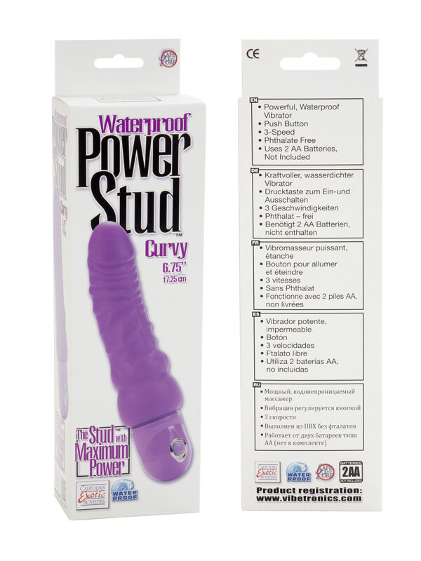 Waterproof Power Stud Curvy Dong Vibrator